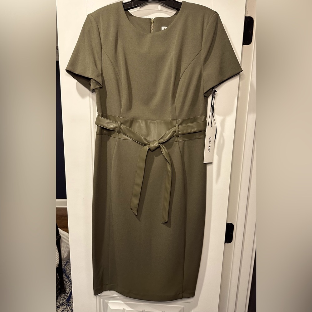 Brand New with tags Calvin Klein size 10 olive green dress